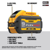DeWalt 20V-60V MAX FLEXVOLT 9 Ah Lithium-Ion 9Ah 20V / 3Ah 60V Battery Combo Pack 2 pc