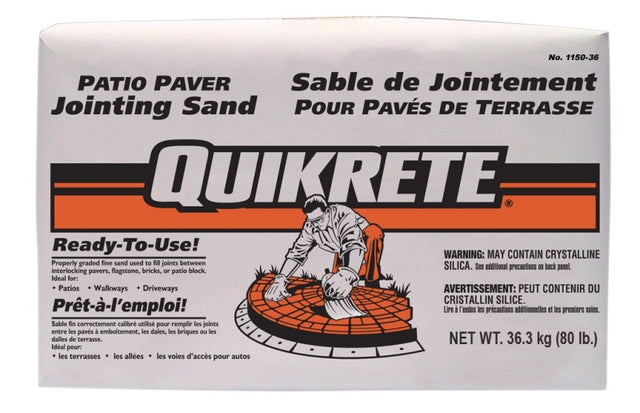Quikrete 115036 Patio Paver Sand, Granular, 36 kg Bag, Brown/Gray, 75 to 100 sq-ft Coverage Area, Pack of 42
