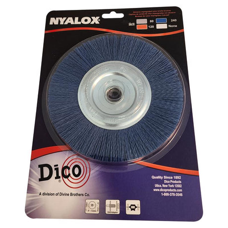 Dico Nyalox 6 in. Fine Crimped Mandrel Mounted Wheel Brush Nylon 4500 rpm 1 pc