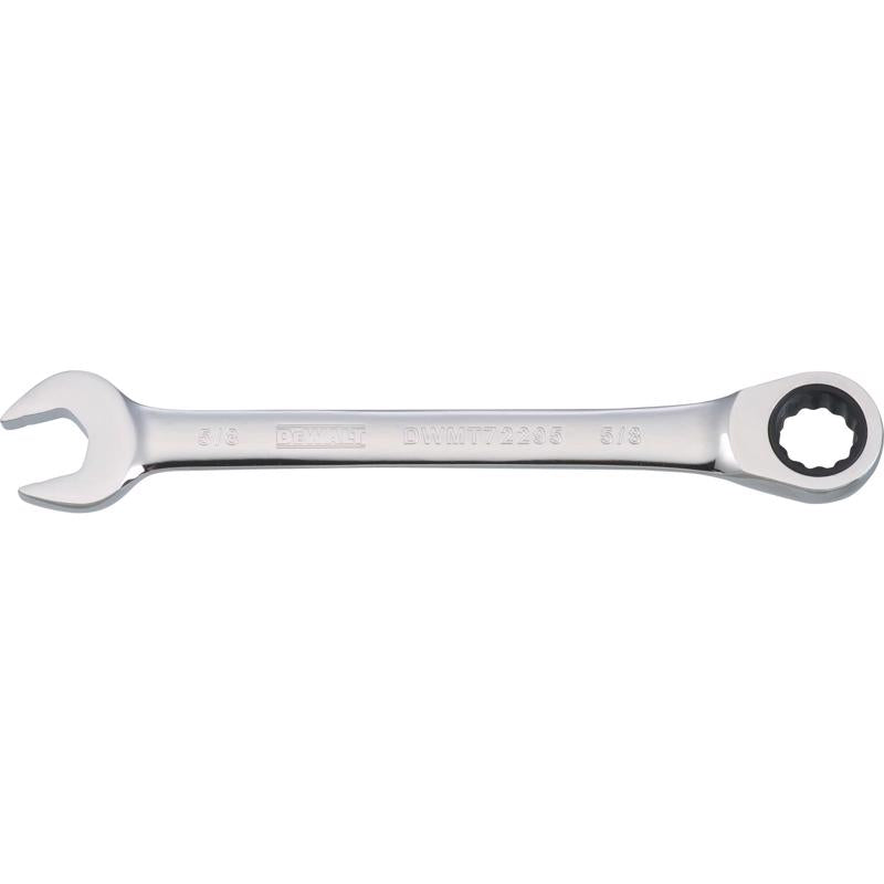 DeWalt 5/8 in. X 5/8 in. SAE Ratcheting Combination Wrench 7-15/16 in. L 1 pc