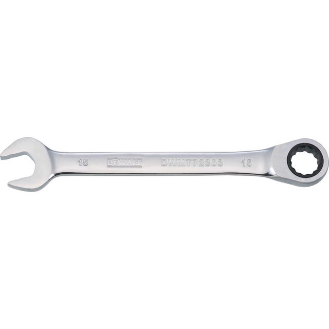 DeWalt 15 mm X 15 mm 12 Point Metric Ratcheting Combination Wrench 7-9/16 in. L 1 pc