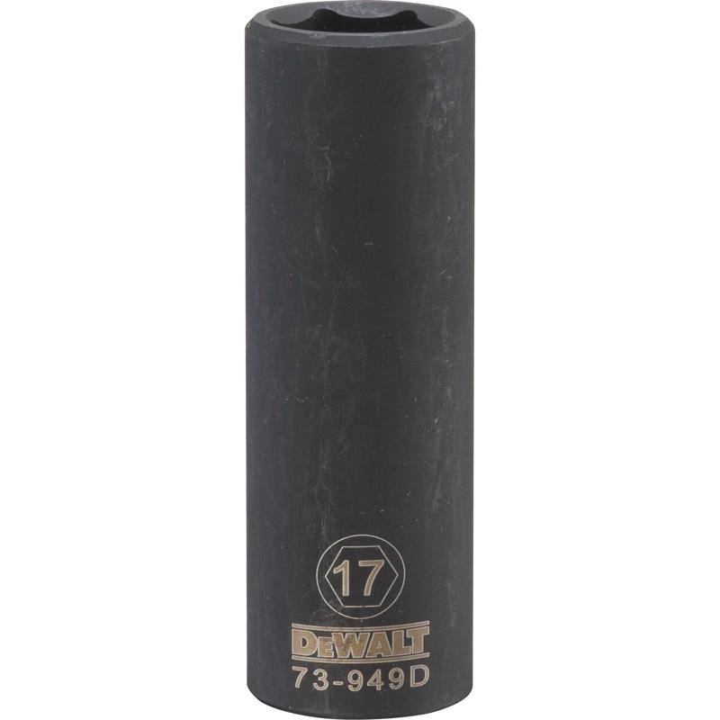 DeWalt 17 mm X 1/2 in. drive Metric 6 Point Deep Impact Socket 1 pc