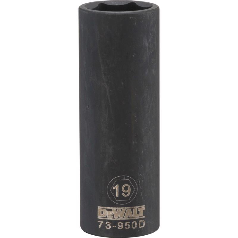 DeWalt 19 mm X 1/2 in. drive Metric 6 Point Deep Impact Socket 1 pc