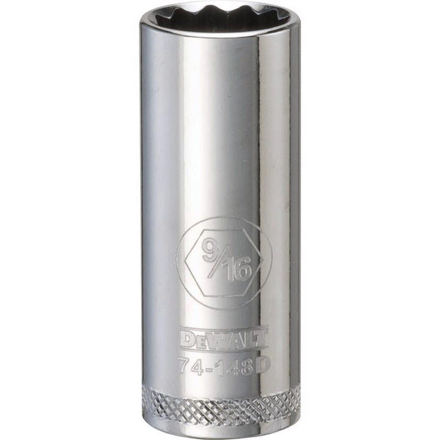DeWalt 9/16 in. X 3/8 in. drive SAE 12 Point Deep Socket 1 pc