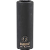 DeWalt 18 mm X 1/2 in. drive Metric 6 Point Deep Impact Socket 1 pc