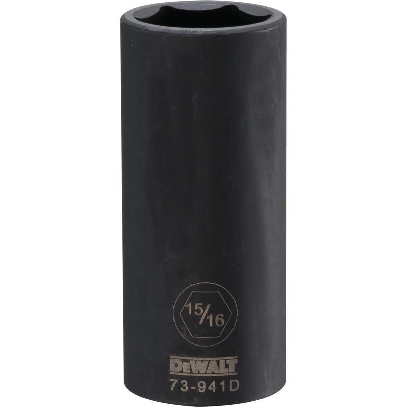 DeWalt 15/16 in. X 1/2 in. drive SAE 6 Point Deep Impact Socket 1 pc