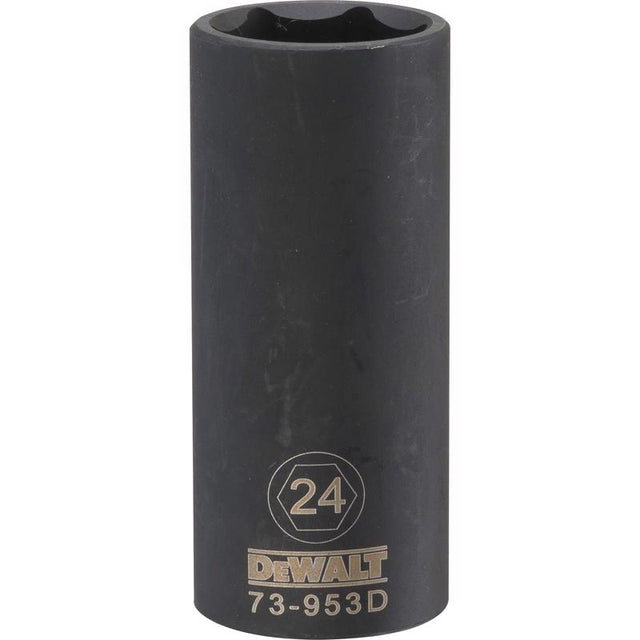 DeWalt 24 mm X 1/2 in. drive Metric 6 Point Deep Impact Socket 1 pc