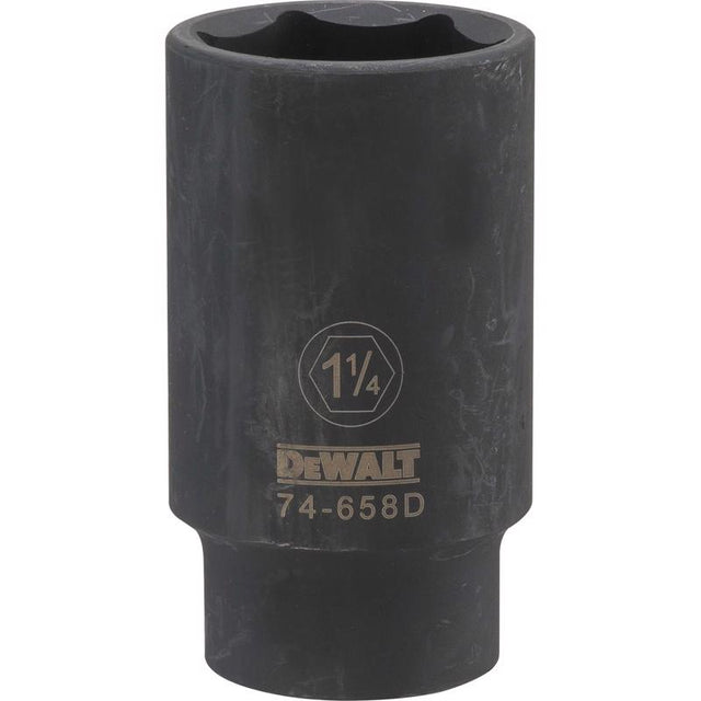 DeWalt 1-1/4 in. X 1/2 in. drive SAE 6 Point Deep Impact Socket 1 pc
