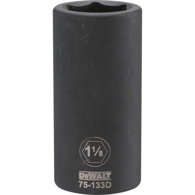 DeWalt 1-1/8 in. X 3/4 in. drive SAE 6 Point Deep Impact Socket 1 pc