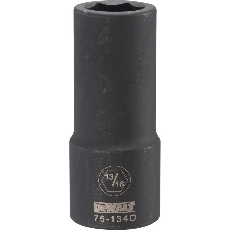 DeWalt 13/16 in. X 3/4 in. drive SAE 6 Point Deep Impact Socket 1 pc