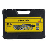 Stanley 1/4 and 3/8 in. drive Metric/SAE Mechanic's Tool Set 60 pc