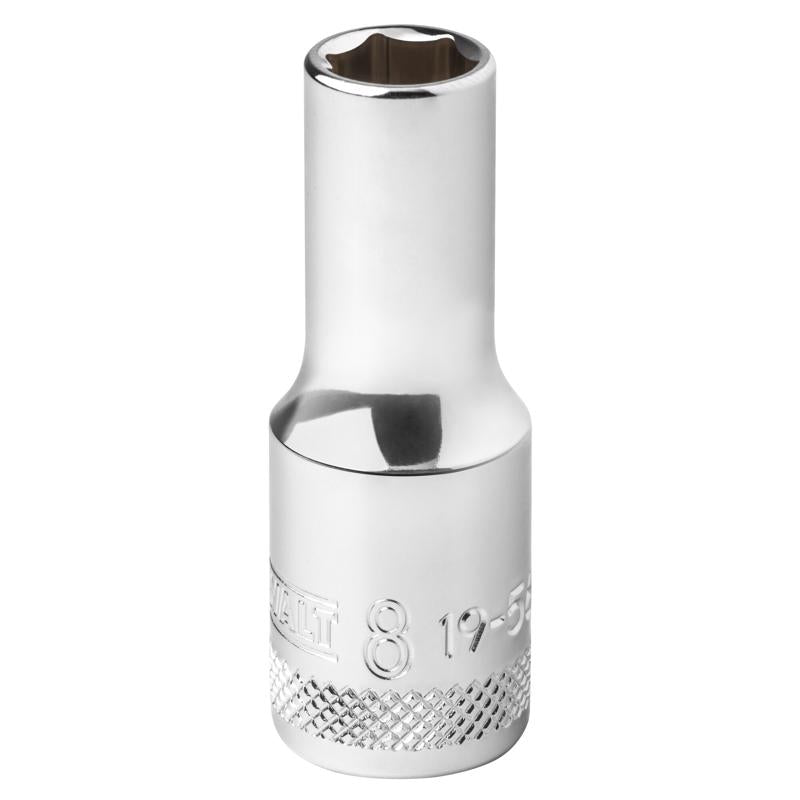 DeWalt 8 mm X 3/8 in. drive Metric 6 Point Deep Socket 1 pc