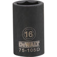 DeWalt 16 mm X 1/2 in. drive Metric 6 Point Impact Socket 1 pc