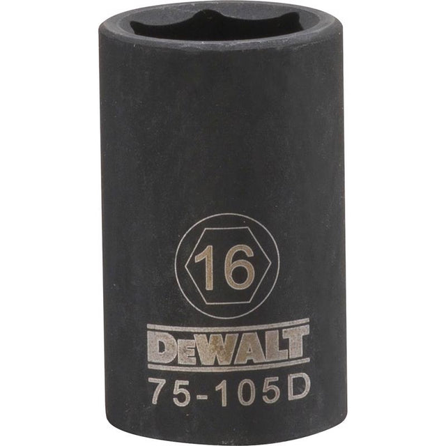 DeWalt 16 mm X 1/2 in. drive Metric 6 Point Impact Socket 1 pc