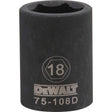 DeWalt 18 mm X 1/2 in. drive Metric 6 Point Impact Socket 1 pc