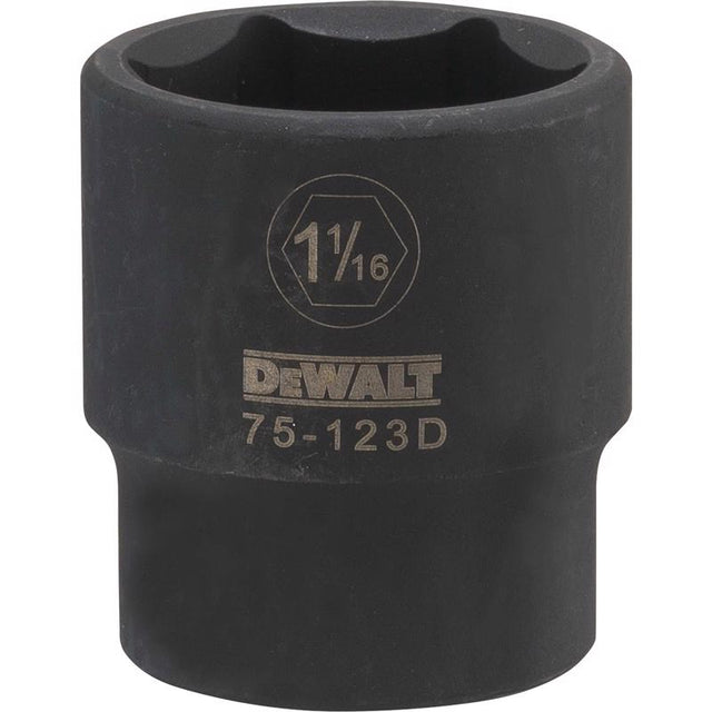 DeWalt 1-1/16 in. X 1/2 in. drive SAE 6 Point Deep Impact Socket 1 pc