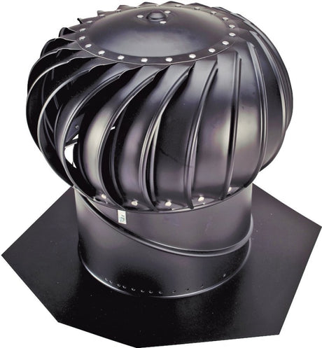 Lomanco Whirlybird BIB-14B Turbine Ventilator, 14 in Dia Throat, Aluminum, Black