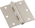 National Hardware N830-248 Door Hinge, Cold Rolled Steel, Satin Nickel, Non-Rising, Removable Pin, Full-Mortise, 50 lb