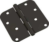 National Hardware N830-198 Door Hinge, 5/8 in Corner Radius, Steel, Oil-Rubbed Bronze, Non-Rising, Removable Pin, 55 lb