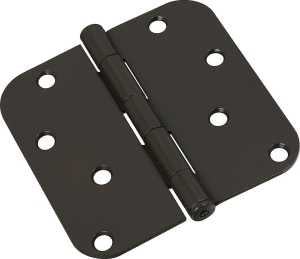 National Hardware N830-198 Door Hinge, 5/8 in Corner Radius, Steel, Oil-Rubbed Bronze, Non-Rising, Removable Pin, 55 lb