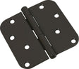 National Hardware N830-198 Door Hinge, 5/8 in Corner Radius, Steel, Oil-Rubbed Bronze, Non-Rising, Removable Pin, 55 lb