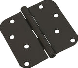 National Hardware N830-198 Door Hinge, 5/8 in Corner Radius, Steel, Oil-Rubbed Bronze, Non-Rising, Removable Pin, 55 lb