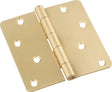 National Hardware N830-228 Door Hinge, 1/4 in Corner Radius, Cold Rolled Steel, Satin Brass, Non-Rising, Removable Pin