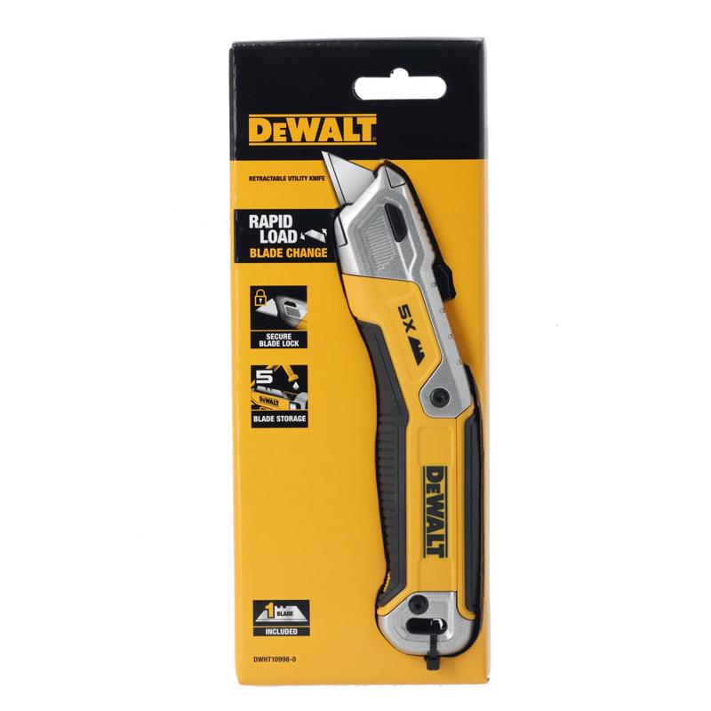 DeWalt Retractable Utility Knife Black/Yellow 1 pc