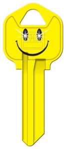 Hy-Ko 16005KW1-16 Key Blank, Smiley, Brass, Nickel, For: Kwikset KW1 Keyways, KW1-16 Key Number, Pack of 5