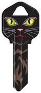 Hy-Ko 16005KW1-37 Key Blank, Black Cat Face, Brass, Nickel, For: Kwikset KW1 Keyways, KW1-37 Key Number, Pack of 5