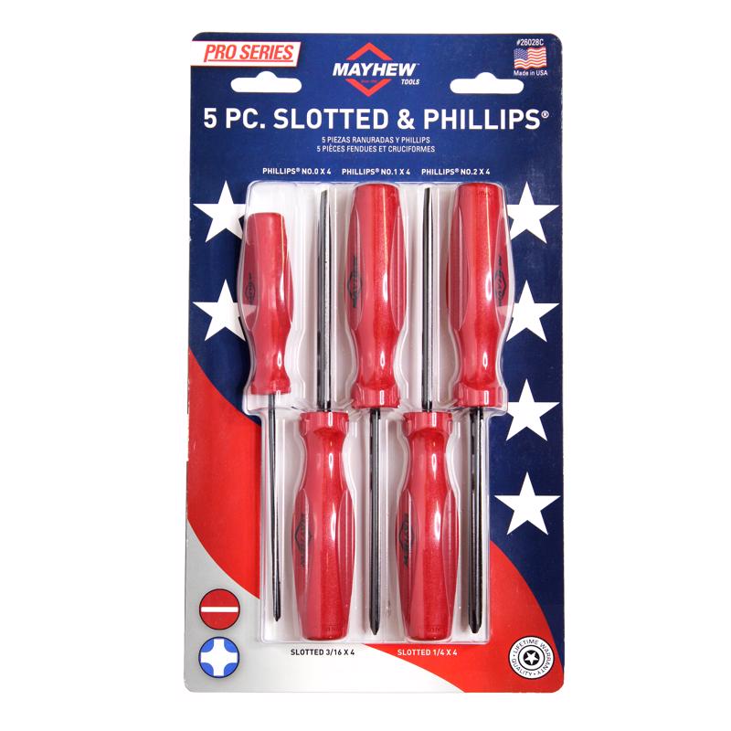 Mayhew Phillips/Slotted Screwdriver Set 5 Tool