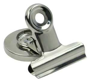 Vulcan HBJ-002 Magnetic Clip, 1-3/16 in W x 1-3/8 in H in Dia, 1.5 in L, 1.188 in W, Silver, Pack of 60