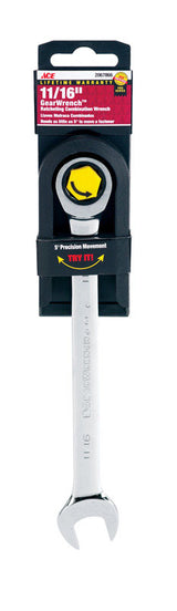 Ace Pro Series GreaWrench 11/16 in. X 11/16 in. SAE Combination Wrench 8.83 in. L 1 pc