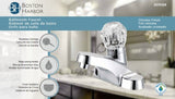 Boston Harbor F4510043CP Lavatory Faucet, 1.2 gpm, 1-Handle, 3-Faucet Hole, Metal/Plastic, Chrome Plated
