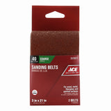 Ace 21 in. L X 3 in. W Aluminum Oxide Sanding Belt 40 Grit Extra Coarse 2 pc