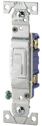 Eaton Wiring Devices 1301-7W Series Toggle Switch, White, 15 A, 120 V, 4.2 in L x 1.3 in W x 1.103 in D Dimension