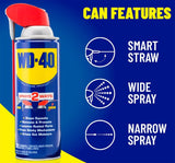WD-40 Smart Straw 490026 Multi-Use Lubricant, Petroleum Base, 8 oz, Classic Product, Lubricant for Tools, Hinges, Gears