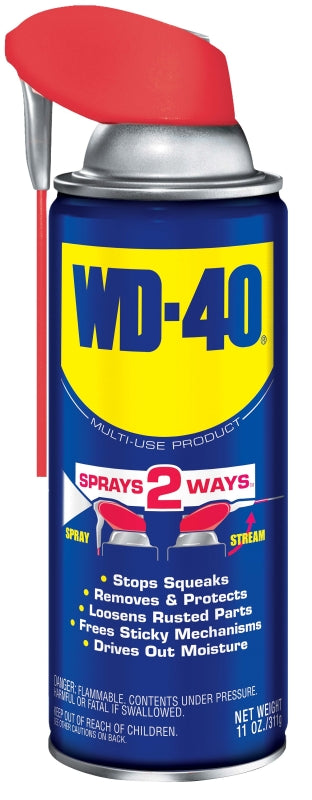 WD-40 Smart Straw 490040 Multi-Use Lubricant, Petroleum Base, 11 oz, Classic Product, Lubricant for Tools, Hinges, Gears