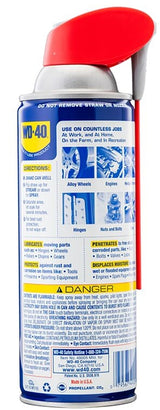 WD-40 Smart Straw 490057 Multi-Use Lubricant, Petroleum Base, 12 oz, Classic Product, Lubricant for Tools, Hinges, Gears