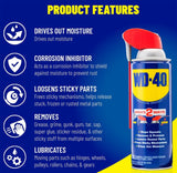 WD-40 Smart Straw 490057 Multi-Use Lubricant, Petroleum Base, 12 oz, Classic Product, Lubricant for Tools, Hinges, Gears