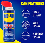 WD-40 Smart Straw 490057 Multi-Use Lubricant, Petroleum Base, 12 oz, Classic Product, Lubricant for Tools, Hinges, Gears