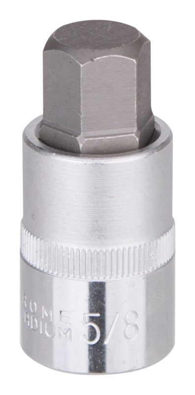 Vulcan 3506012313 Fractional Hex Bit Socket, 5/8 in Tip, 1/2 in Drive, Chrome, 2-1/2 in OAL