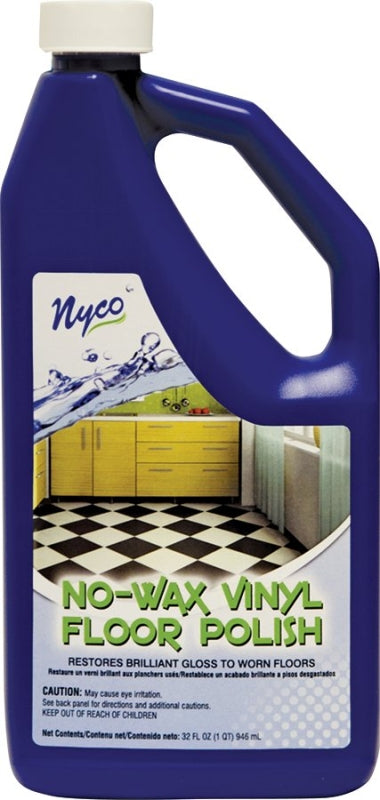nyco NL90411-903206 No-Wax Floor Polish, 32 oz, Liquid, Acrylic Polymer, White, Pack of 6