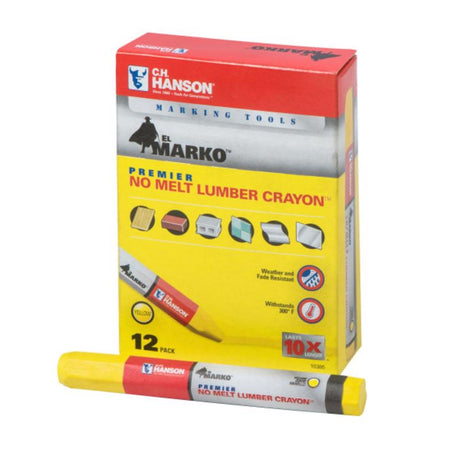 C.H. Hanson 4.5 in. L Lumber Crayon Yellow 1 pc, Pack of 12