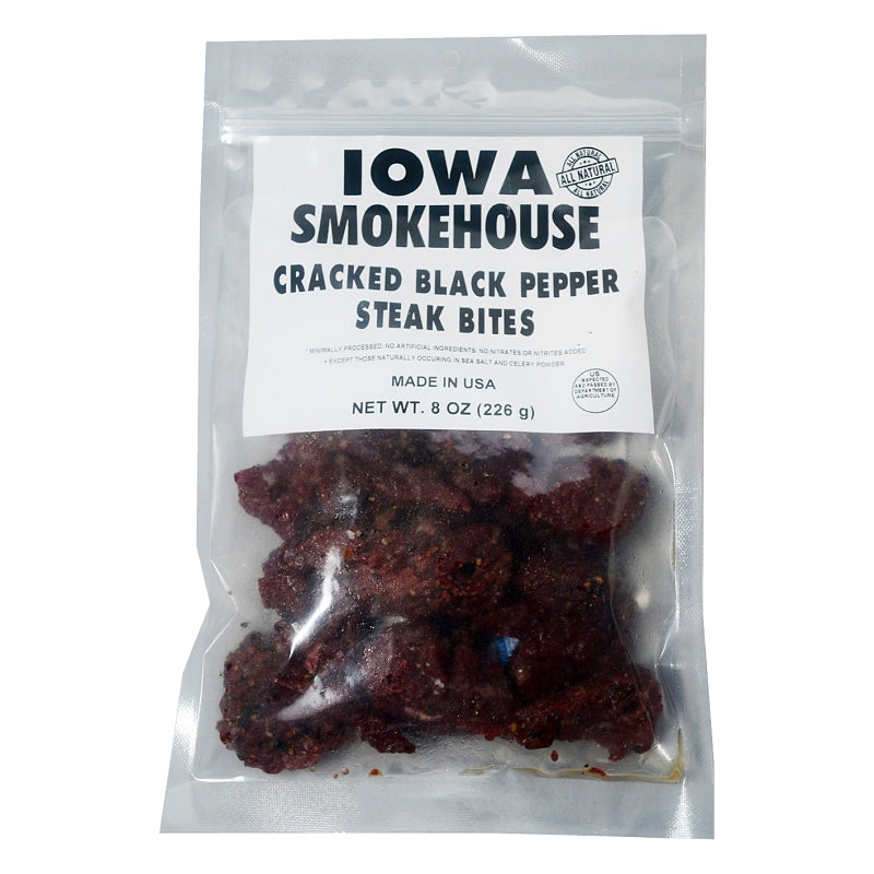 Iowa Smokehouse IS-SBBP Steak Bite, Cracked Black Pepper, 8 oz, Pack of 6