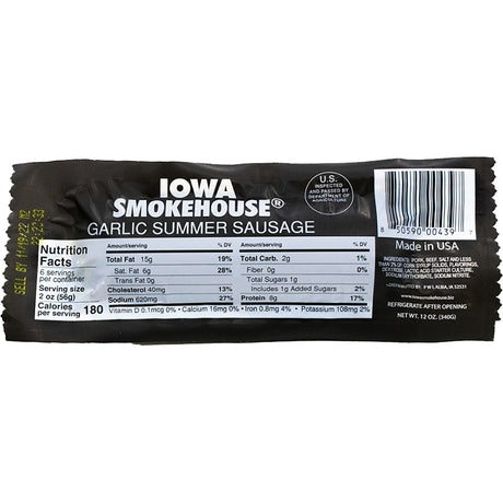 SAUSAGE SUMMER GARLIC 12OZ, Pack of 12
