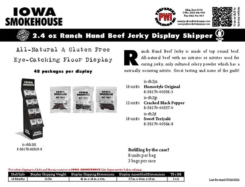 JERKEY BEEF RH DISP SHPR 2.4OZ, Pack of 48