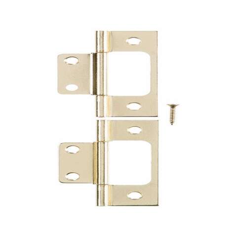 Ace 2.75 in. W X 3 in. L Bright Brass Brass Non-Mortise Hinge 2 pk, Pack of 5