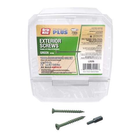 Grip-Rite PrimeGuard Plus No. 9 wire X 2 in. L Green Star Bugle Head Deck Screws 5 lb 453 pc