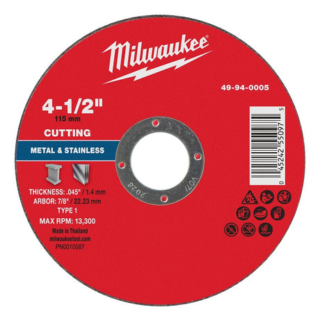 CUT-OFF WHL MTL TYP1 4.5X7/8IN